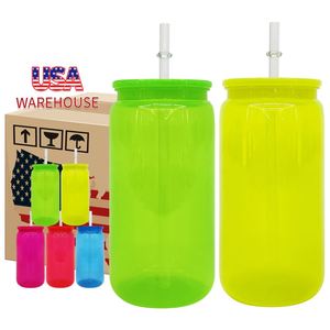 <b>Macaron</b> 16Oz Fluorescent Colored Neon Cup Ombre Jelly Acrylic Plastic Cups - Product Image 1