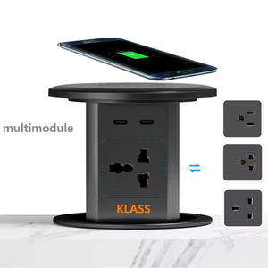 US/UK /EU /Universal Power Hydraulic <strong>Electric</strong> <strong>Outlet</strong> Power Socket / Kitchen <strong>Pop</strong> <strong>up</strong> Tower Multiple Socket with Wireless Charging - Product Image 2