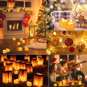 12 Bộ Đèn Led Màu Vàng Hổ Phách Nhấp Nháy Nến Không Lửa Với Bộ Hẹn Giờ Đèn LED Trà Thời Gian (6 Giờ Tắt 18 Giờ) - Product Image 5