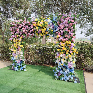 DKB 2025 gran oferta arco de flores cuadrado flor Pilar arco colorido seda Rosa gran tamaño boda flores arco - Product Image 3