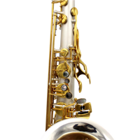 Eastern Music SA80 Style Bb Brass Tenor Saxophone with Satin Silver Plated Gold Finish Polished Rust Resistant