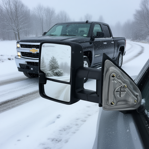 Paire de rétroviseurs de remorquage chauffants à LED, pliables et télescopiques manuellement, dégivrage, noir, Chevrolet - Product Image 2