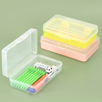 YUZMEI OEM ODM Boîte à crayons à double ouverture, boîte à marqueurs, étui transparent en acrylique pour papeterie, étui en plastique pour pinceaux de peinture