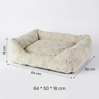 Fournisseur d'animaux de compagnie Vente en gros de luxe durable Rectangle rond pour chien Lit pour chat Lit pour chien lavable Chaud Doux Respirant