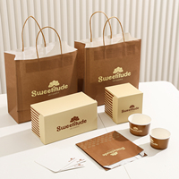 Boîte en papier pour boulangerie, logo personnalisé, emballage en papier kraft de qualité alimentaire pour pâtisserie, gâteau, biscuit, beignet, vente en gros