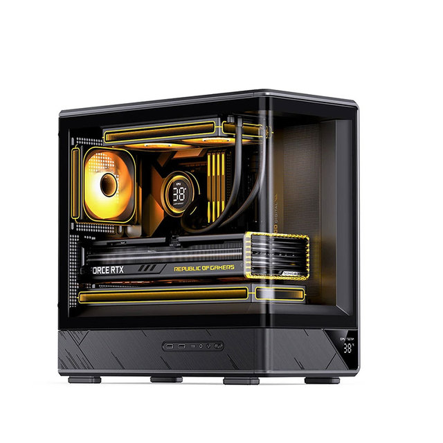 D200 Mid-Tower Gaming PC Case Mini Style USB Front Ports Cooling Fans Aluminium Alloy-SPCC Metal Materials M-ATX Side Stock
