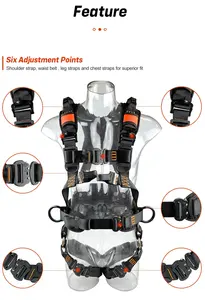 Sabuk panjat tebing seluruh tubuh, sabuk kerja penyelamatan mendaki gunung, sabuk pengaman pinggang lebar dipertebal pohon pekerjaan Batu - Product Image 4