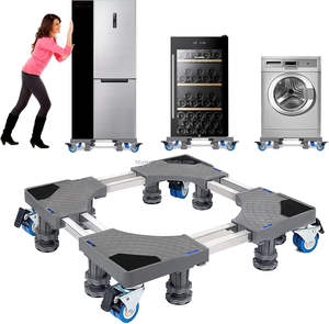 Support de réfrigérateur domestique, base mobile à roulettes, support réglable pour lave-linge, support multifonctionnel en acier réglable - Product Image 1