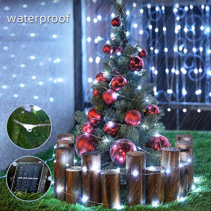 Guirnalda de Luces Solares LED Impermeables para Exteriores Color Oro Plateado para Decoración de <span class=keywords><strong>Navidad</strong></span> en Patios, Árboles, Jardines, Hogares, Hoteles, Villas y Habitaciones - Product Image 3
