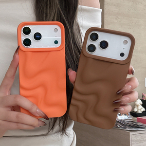 Custodia per Telefono con Effetto Ondulato 3D Arancione Opaco per <span class=keywords><strong>iPhone</strong></span> 17 16 15 <span class=keywords><strong>14</strong></span> 13 12 11 <span class=keywords><strong>Pro</strong></span> <span class=keywords><strong>Max</strong></span> 17pro, <span class=keywords><strong>Cover</strong></span> Posteriore Antiurto in <span class=keywords><strong>Silicone</strong></span> Morbido - Product Image 1