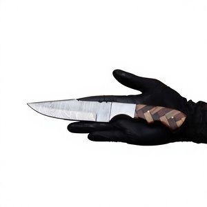Cuchillos Rajput OEM Personalizables, Cuchillo de Caza de Hoja Fija de Acero de Damasco, Punta de Gota, Mango de Madera, Grado Industrial, 22 cm de Longitud Total - Product Image 3