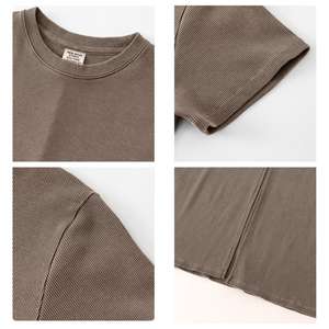 Abito Lungo da <span class=keywords><strong>Donna</strong></span> Lavorato a Maglia 275g ad Alta Elasticità con Design del Marchio Personalizzato, Vestibilità Aderente, Gonna a Tubino in Cotone Lavaggio Acido <span class=keywords><strong>Vintage</strong></span> - Product Image 3