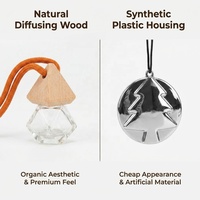 Diffuseur d'huiles essentielles Landy pour voiture, avec bouchon en bois, en forme de pyramide ou de cube, couvercle de flacon de parfum, logo personnalisé, vente en gros