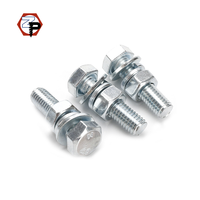 Baut Hexagon Kepala Luar GB5783 DIN933 Baja Karbon Berlapis Seng M3 M4 M5 M6 M8 M10 M12 M14 M16 dan Mur serta Washer
