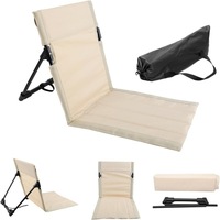 Chaise de camping pliable légère d'extérieur avec dossier - Portable pour la plage, le parc et la pelouse - Antidérapante et résistante à l'humidité