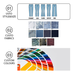 <span class=keywords><strong>Jeans</strong></span> Donna Denim di Qualità Personalizzabile OEM, Vestibilità Larga Casual a Gamba Dritta, Vita Media, Traspiranti, a Palazzo, Taglia XL, Lunghezza Lunga - Product Image 6