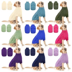 Venta caliente Bulldog <span class=keywords><strong>Doberman</strong></span> invierno mascota suéter cálido cuello alto tejido perro abrigo 12 colores liso sólido poliéster polar <span class=keywords><strong>ropa</strong></span> - Product Image 1