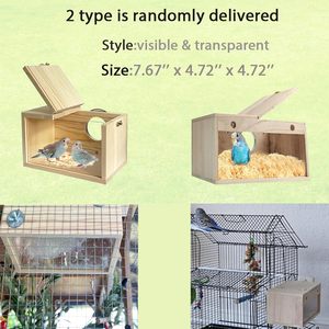 Bằng Gỗ Parakeet Hộp Bằng Gỗ <span class=keywords><strong>Parrot</strong></span> Nest Chăn Nuôi Hộp Với Perch Bird Nhà Cho Lồng Thích Hợp - Product Image 2