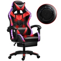 Chaise de jeu de course confortable colorée avec fonction de massage Chaise en cuir synthétique pivotante encastrée en acier inoxydable
