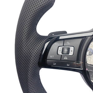 Volant en cuir pour Volkswagen <span class=keywords><strong>Golf</strong></span> <span class=keywords><strong>6</strong></span> 7 GTI GTE R RS S-Line <span class=keywords><strong>GTD</strong></span> Passat B8 B7 B6 MK7.5 VW Polo MK7 MK6 MK5 - Product Image 4