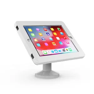 Counter Top Tablet Enclosure 180 Rotatable Desktop Pole Stand Tablet Security Stand For Ipad