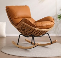 Fauteuil inclinable à bascule pour adultes - Chaise longue individuelle en osier pour balcon, chambre à coucher, usage domestique, canapé inclinable de loisirs