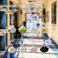 Porte-clés en peluche oiseau de dessin animé mignon, breloque de sac à dos animale douce et écologique, pendentif créatif