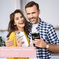 Cadeaux de fiançailles créatifs en acier inoxydable pour les couples, ensemble de gobelets et de tasses avec couleurs et logo personnalisés - Personnalisé pour les femmes