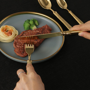 Ensemble de couverts occidentaux en acier inoxydable DF 304, couteau, fourchette, cuillère, couteau à steak, style nordique et minimaliste, pour usage domestique - Product Image 3