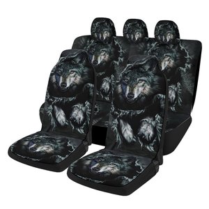 2/5 Pezzi Coprisedili <span class=keywords><strong>Auto</strong></span> Universali con Stampa 3D <span class=keywords><strong>Lupo</strong></span>, Protezione Sedile, Cuscino Coprisedile Completo per la Maggior Parte delle <span class=keywords><strong>Auto</strong></span>, Stile Accattivante - Product Image 1
