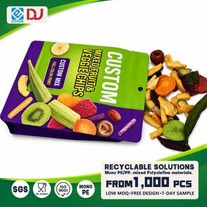 Sachet personnalisé de chips de fruits et légumes mélangés avec fond à soufflet et trou de suspension pour la vente <span class=keywords><strong>en</strong></span> détail et l'utilisation <span class=keywords><strong>en</strong></span> snack-bar - Product Image 1