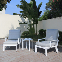 OSMEN Amalfi Canapé simple de salon en aluminium moderne en textylène pour meubles de jardin d'extérieur