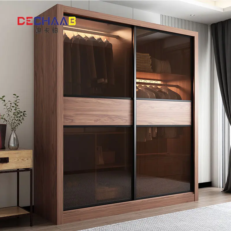 bedroom furniture modern style simple glass door closet glass door wardrobe