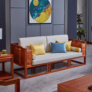 Muebles de Salón de Madera Maciza de Redwood Dorado Estilo Chino Nuevo, Combinación de Almacenamiento de Doble Uso para Invierno y Verano Syl-0025 - Product Image 3