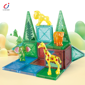 Chengji Gemmic tessere magnetiche per imparare blocchi da costruzione magnetici educativi colorati con stelo della foresta animale - Product Image 2
