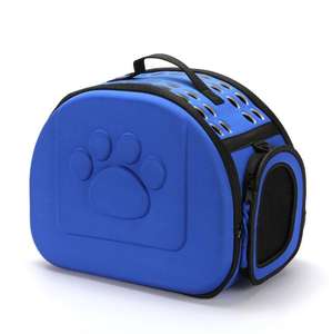 Sac de transport pour animaux de compagnie pliable et souple en EVA bleu <span class=keywords><strong>avec</strong></span> fenêtres en maille et design poreux – Meilleure vente - Product Image 2