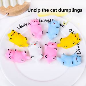Sevimli küçük plastik sıkma oyuncaklar mükemmel dekompresyon kedi stres giderici bulmaca kauçuk-mochi Squishy TBQ kedi serisi 14 + - Product Image 3