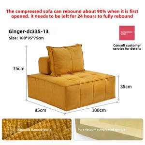 طقم أريكة مضغوط قابل للطي بدون إطار من القماش معبأ تحت تفريغ الهواء أريكة مكتبية عصرية - Product Image 4