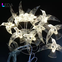 Lumière de décoration de plafond LED élégante LEDA, nouvelle arrivée, tissu transparent, oiseau volant, couleur personnalisée, décoration d'événement de mariage