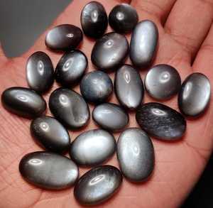 พลอยออบซิเดียนสีเงินธรรมชาติขัดจำนวนมากทำด้วยมือทรงรีตัดหลวมอัญมณีออบซิเดียนธรรมชาติอันมีเอกลักษณ์เฉพาะตัว - Product Image 2