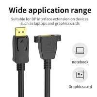 Câble d'extension tressé DP 1.4v de haute qualité, mâle-femelle, à montage sur panneau, fournisseur chinois