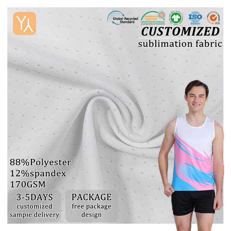 170GSM MILENIUM Jersey Fabric 88% Polyester 12% Spandex 160CM Width Quick Dry Sublimation