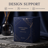 Boîtes d'emballage de bougie sans marque feuille de papier personnalisable avantage UV utilisation industrielle gaufrage forme carrée de stratification mate
