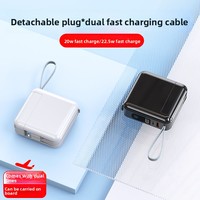 Batterie externe murale avec câble intégré Type-C 3 en 1, grande capacité, charge rapide AC 22.5W 10000mAh 15000mAh, portable
