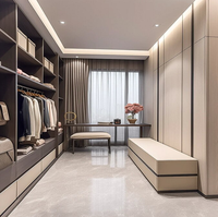 Armoire et coiffeuse sur mesure modernes pour chambre principale, meubles de dressing intégrés