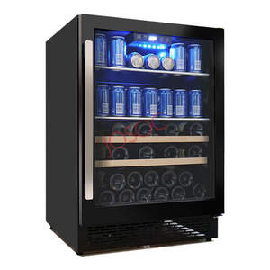 Mini Refrigeradores de Vino Personalizados Josoo OEM, Enfriador Inteligente con Diseño Único, Vinoteca Eléctrica de <span class=keywords><strong>2</strong></span> Zonas con Puerta de Acero Inoxidable para 90 Botellas - Product Image 1
