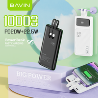 BAVIN 10000MAH PC008S 20W PD charge rapide PD portable voyage en plein air USB type c cellule téléphone portable banque d'alimentation portable