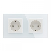 CNSKOU CE Certifié Hôtel Outlet DIY Prise Murale Électrique PC 16A Double/Simple/Triple Europe/Allemagne Panneau en Verre Trempé