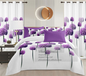 Offre Spéciale – Prêt à l'Expédition : Ensemble de Draps 8 Pièces avec Rideaux, Drap Plat et Drap Housse en Coton – Parure de Lit de Qualité Supérieure pour l'Été - Product Image 3