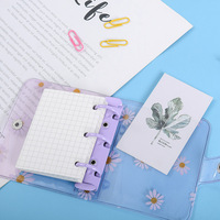 Niedliche 3 Ringe Mini Pocket Notebook PVC-Abdeckung Kleine 3 Löcher Lose blatt ringe Binder